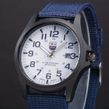 Men's Stainless Steel Pilot Watch with Canvas Strap